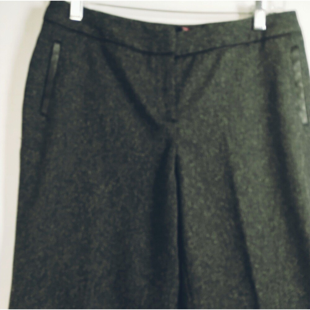Rafaella Trousers Women's 6P Curvy Heathered Charcoal Grey Zip Straight Leg
